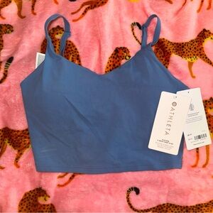 NWT Athleta Cottage Blue Elation Crop Tank Top with Built in Bra SizeExtra Small